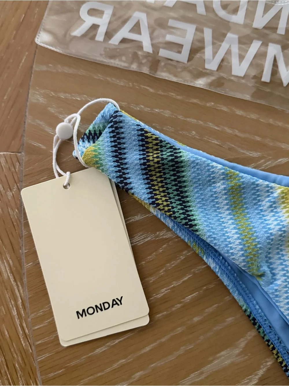 Monday Swimwear Sardinia Stripe Azure Byron Bottom - Size Large